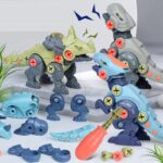 Umadiya® Branded Take Apart Dinosaur Toys, Pack of 4 Dinosaurs with Screwdrivers, Dino Kids Building Learning Toys, STEM Toy for Boys and Girls, 3 4 5 6 7 8 Year Old Boys and Girls (Dino-4)
