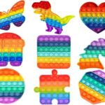 VGRASSP Pop It Fidget Sensory Toys, Stress Relief Silicone Pressure Relieving, Squeeze Novelty Gifts for Kids Children Adults – Pack of 1, Color As Per Stock (Random Design)