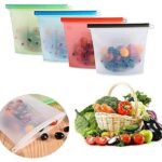 VOLCANO 1000 ml silicone reusable leakproof bpa free food storage bag for refrigerator,air tight food preservation bag for fruits vegetable for fridge,meat storage bags for freezer(multicolour) (2)