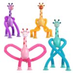 Wembley Kid Telescopic Suction Cup Giraffe Toy Led Shape Changing Telescopic Pop Tubes Sensory Toys For Boys Girls Stretch Tube Motor Skills Interactive Toy Random Colors (Pack Of 1)