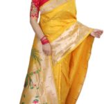 Woman’s Pure Banarasi Paithani Silk Saree With Brocket Blouse Piece