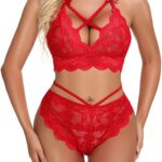 Xs and Os Women’s Strappy Lace Bra Panty Lingerie Set