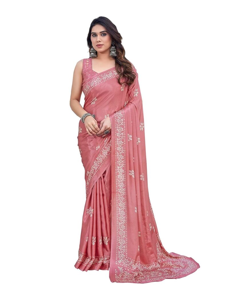 Yashika Women’s Elegant Chiffon Saree with Blouse Material – Embrace Trendy Style and Timeless Elegance in this Exquisite Attire