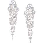 Yellow Chimes Crystal Danglers Earrings for Women | Silver Earrings for Girls | Fashion Women Earrings | White Stone Long Dangler Earrings | Birthday Gift For Girls Anniversary Gift for Wife