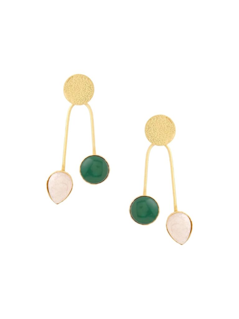 Yellow Chimes Earrings for Women | Traditional Golden Drop Earrings for Girls | Gold Plated Stone Studded Earrings | Birthday Gift for Women & Girls Anniversary Gift for Wife