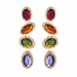 Yellow Chimes Earrings for Women and Girls Fashion Crystal Dangler Earrings | Gold Plated Multicolor Statement Style Long Danglers Earrings | Birthday Anniversary Gift for Girls & Women