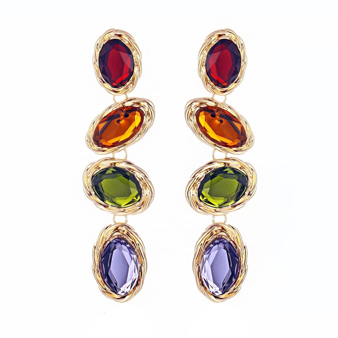 Yellow Chimes Earrings for Women and Girls Fashion Crystal Dangler Earrings | Gold Plated Multicolor Statement Style Long Danglers Earrings | Birthday Anniversary Gift for Girls & Women