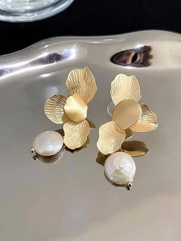 YouBella Fashion Jewellery Celebrity Inspired Stylish Pearl Earings Earrings for Women and Girls (Gold) (YBEAR_33408)