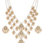 ZAVERI PEARLS Ethnic Kundan & Pearls Multi Layers Bridal Necklace Set For Women-ZPFK8689