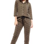 ZEYO Women’s Cotton Heart Printed Night Suit Set of Shirt & Pajama Set 51522
