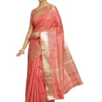 arriva fab Women’s Kasavu Cotton Blend Saree With Blouse Piece