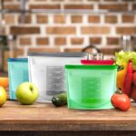 doville Silicone Reusable Storage Bag, Eco-Friendly wraps Airtight Seal Food Preservation Leakproof Ziplock Bags for for Fridge and Microwave (2, 1000 Ml) (pack -1)