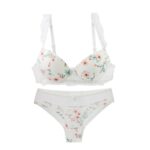 secret lives Embroidery Designer Underwire Bridal Lingerie Set for Women