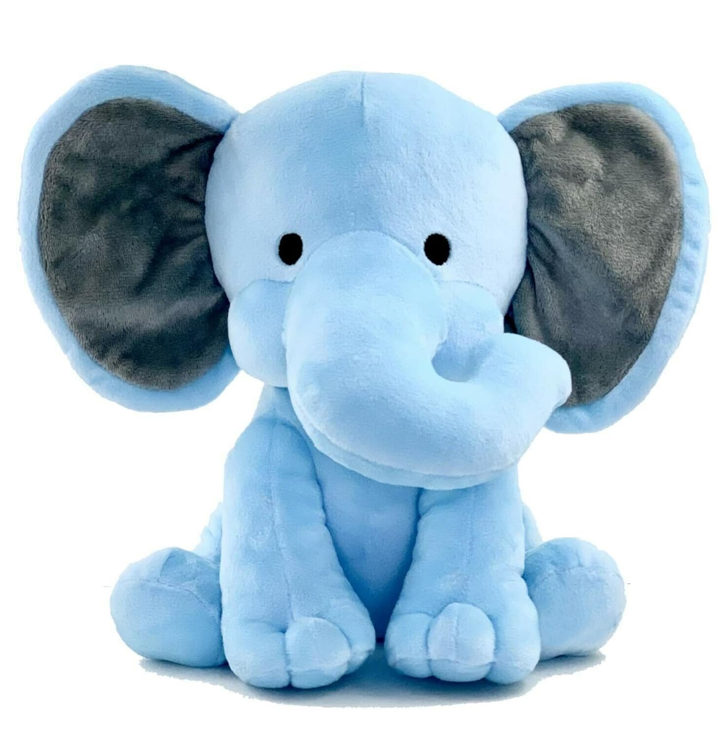 Babique Elephant Sitting Plush Soft Toy Cute Kids Animal Home Decor Boys/Girls (Blue, 30 cm)