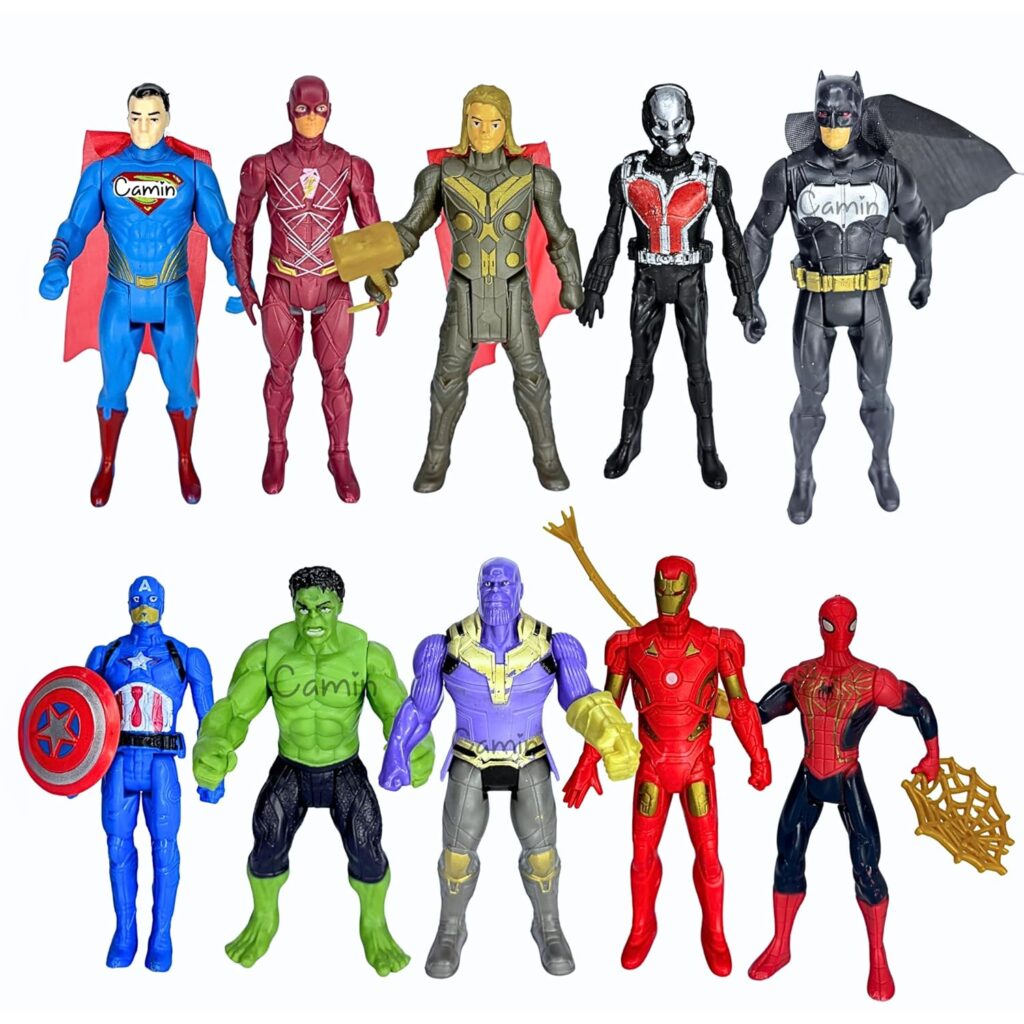 Camin Superhero Action Figure Toys Superheroes Set of 5 | New Toy Set for Kids with Movable Joints | Durable Plastic Action Figures for Boys & Girls/Birthday Gift/Party Favors & Role Play Fun