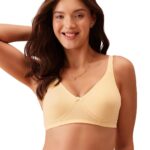 Clovia Women’s Cotton Rich Solid Non-Padded Full Cup Wire Free T-Shirt Bra – Nude