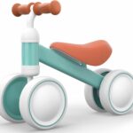 EXVITO Kids Baby Balance Bike for 1-2 Years Old Boys and Girls, Toddler Best First Birthday Gift | Toddler First Bike with 4-Wheel Stability | No Pedal Ride-On Toy for Indoor & Outdoor Use – Green