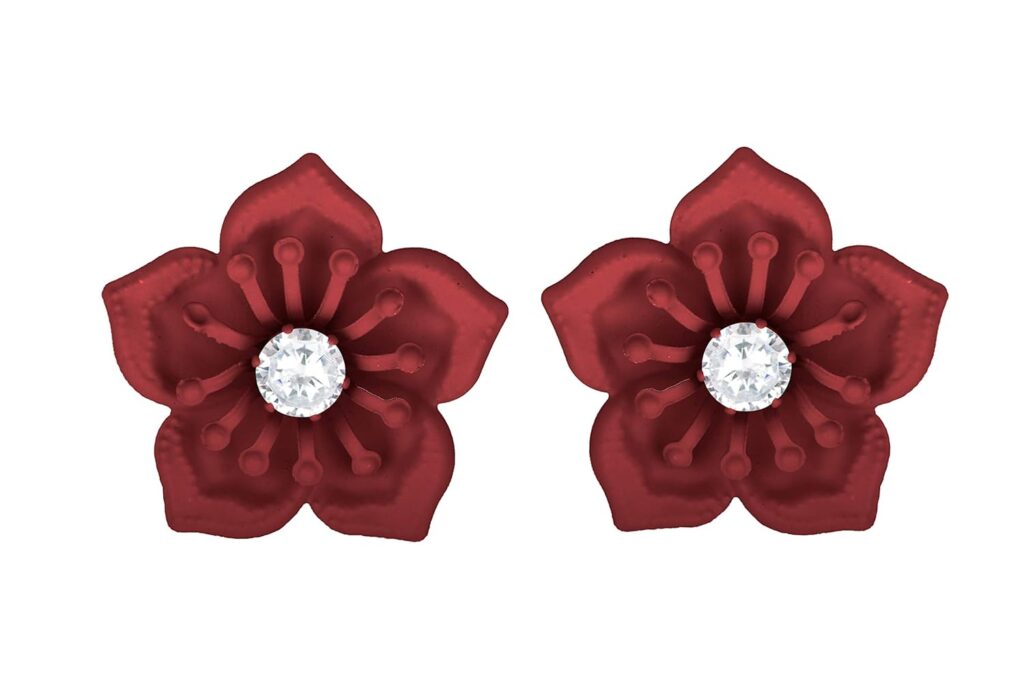 JFL – Jewellery for Less Non-precious Metal Stainless Steel and Diamond Stud Earrings for Women & Girls JFL – Jewellery for Less Non-precious Metal Stainless Steel and Diamond Stud Earrings for Women & Girls