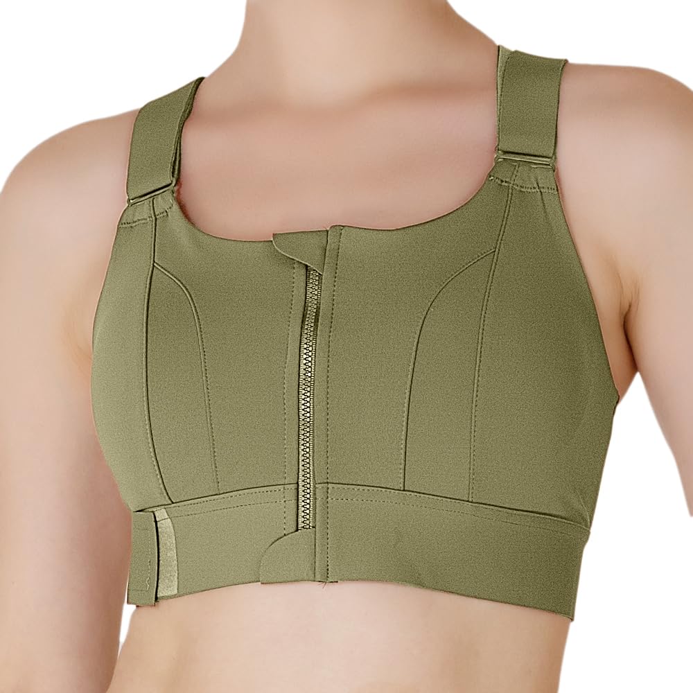 Luella Sports Bra for Women with Front Zip High Impact Longline Criss Cross Back Crop Top | Polyester Spandex Activewear for Gym, Yoga & Workout