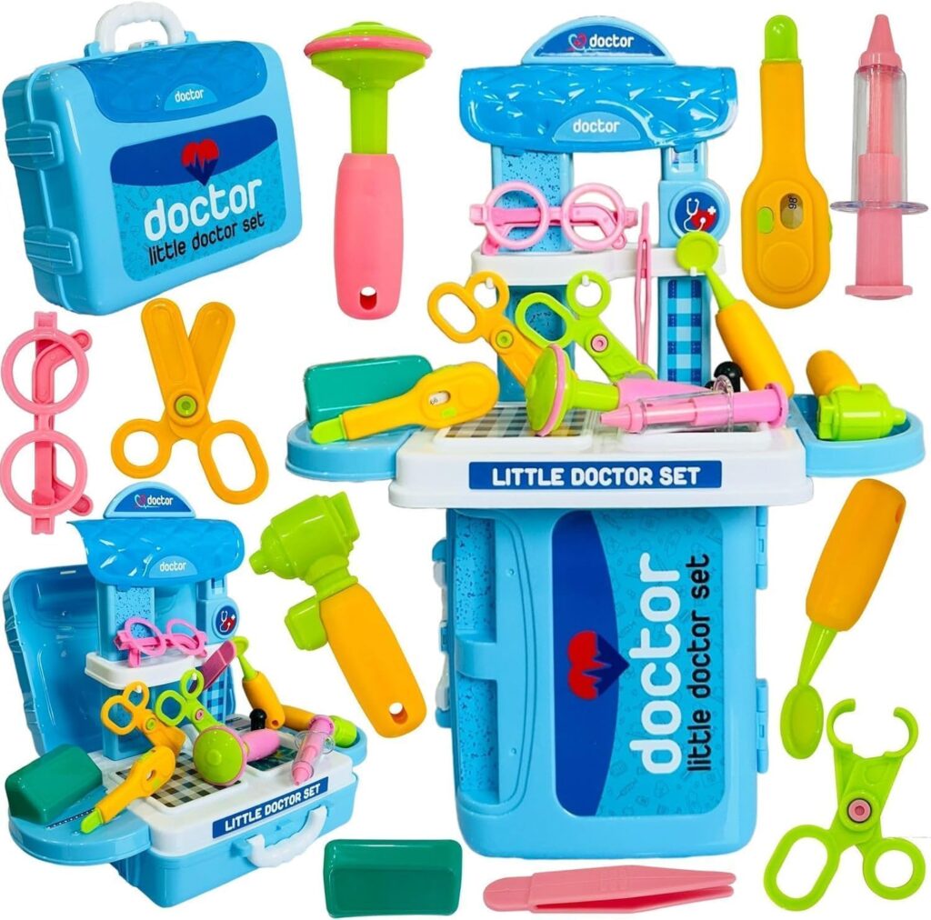 Mkv store 3 in 1 Doctor Kit Toy for Kids, Doctor Medical Backpack Pretend Play Set, Gift for Boys Girls 3-8 Years Old Kids