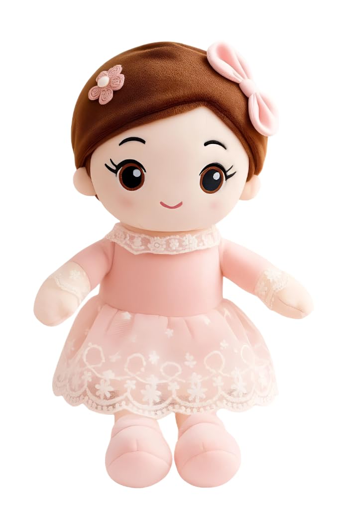 SCOOBA Soft Pink Adorable Baby Doll 40cm Medium – Polyfill Washable Cuddly Soft Plush Toy – Helps to Learn Role Play – 100% Safe for Kids (Baby Doll Pink)