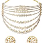 Shining Diva Fashion Pearl Necklace Jewellery Set for Women Latest Stylish Design Fancy Wedding Party Choker (15863s)