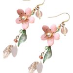 Statement Earrings for Women, Stylish Pink Flower Dangle Earrings, Korean Inspired Design, Elegant Western Style Earring for Girls, Perfect Special Occasions