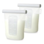 Totspot Eco Sealz Silicone Reusable Breastmilk Storage Bags: Leak-Proof Double-Seal, Dishwasher & Bottle Warmer Safe, 240Ml Each, Pack of 2