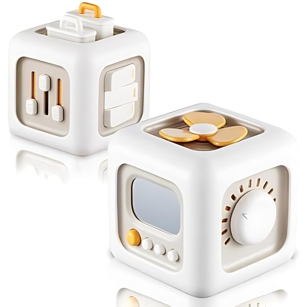 Turtle Bee Turtlebee Life Skill Builder Cube – Montessori Toys For 1-3 Year Olds – Baby Sensory Travel Toys – Birthday Gifts For Learning & Motor Skills, White Turtle Bee Turtlebee Life Skill Builder Cube – Montessori Toys For 1-3 Year Olds – Baby Sensory Travel Toys – Birthday Gifts For Learning & Motor Skills, White