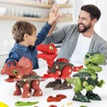 Umadiya® Branded Toys STEM 4pcs Dinosaur Toy – Take Apart Dinosaur Toys | Building Learning Educational Toys for Kids Boys and Girls with Screwdrivers (Dino-4)