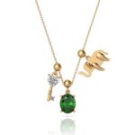 Verozi 925 Sterling Silver Symbolic Charms Pendant for Women with Link Chain, Elephant Lock & Key Movable Charm Necklaces, Fine Jewellery Gifts for Women & Girls, Assured Purity & 6 Month Warranty