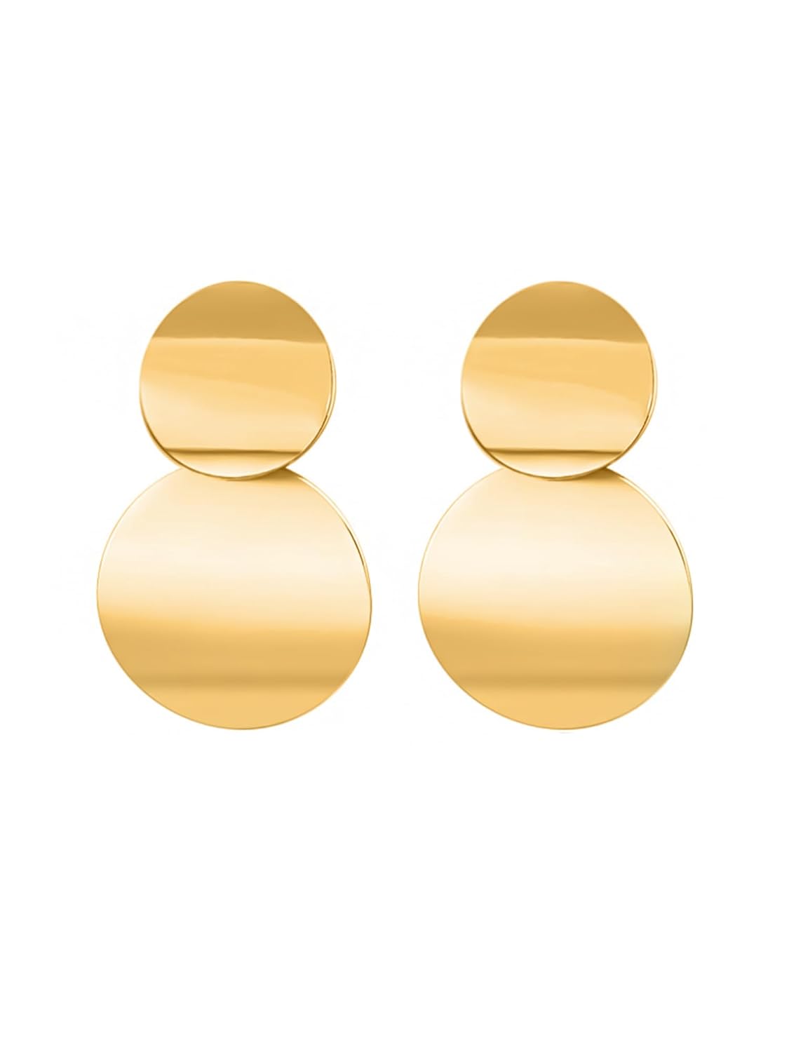 Yellow Chimes Fashion Gold Plated Circle Shaped Earrings | Western Style Golden Women Earrings