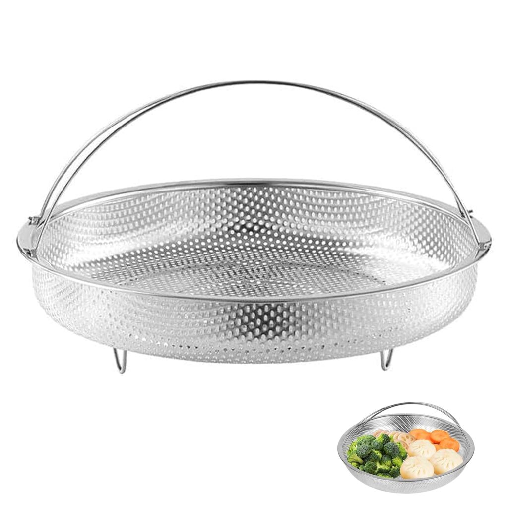 Yopple Stainless Steel Vegetable Steamer Basket for Cooking, Foldable Expandable Design with Handle, Multi-Use Steamer Insert for Instant Pot, Pan, Pressure Cooker & More