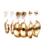 YouBella Jewellery Gifts Stylish Latest Western Ear rings Gold Plated Combo of Studs and Hoops Earrings Set for Girls and Women (Style 7)