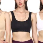 ZUVAIRIYA STORE Women Cotton Medium Impact Sports Bra for Women | Daily Use | Non-Wired | Non-Padded | Seamless Bra | Full Coverage | Suitable for Gym,Yoga,Workout(Pack of 3)