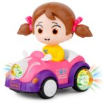 Zest 4 Toyz Musical Stunt Car for Kids with Flashing 5D Lights 360° Rotation Bump and Go Action Musical Toy Battery Operated Electric Toy Car for Boys and Girls Age 3+ (Multicolor)