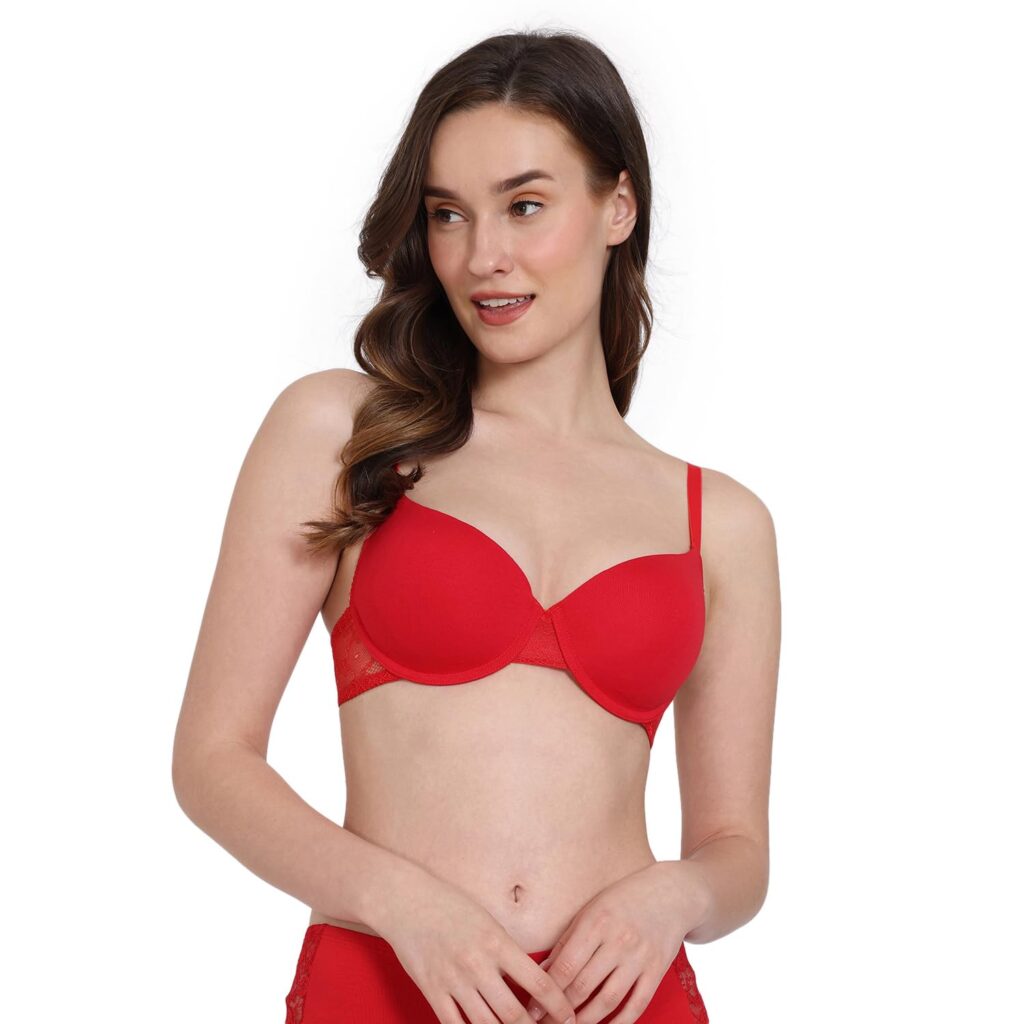 Zivame Women’s Cotton Padded Underwire Full Coverage Bra Blue