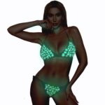 exciting Lives Glow in The Night Bikini Set – Sexy Lingerie Set – Gift for Anniversary, Birthday, Honeymoon, Dating, for Girlfriend, Wife, Bride-to-be, Newly weds Red